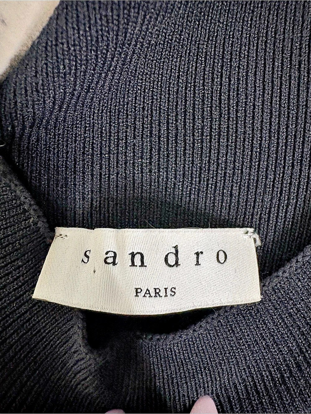 Sandro Studded Black Midi Dress Like New - Picture 3 of 7